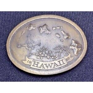 Rare Vintage Hawaii Belt Buckle Indiana Metal Craft 1977 R96
